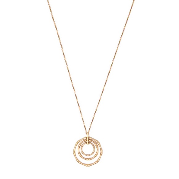 Bamboo Triple Circle Pendant Necklace - Picture 1 of 3
